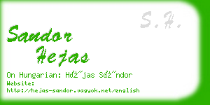 sandor hejas business card